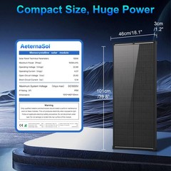 100W 18V Solar Panel Kit Mono N-Type PV Battery Charging with Charge Controller
