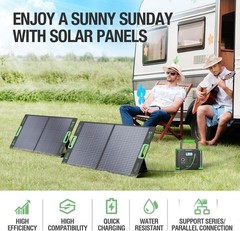 EBL 100W Portable Solar Panel Foldable Power Station IP65 Waterproof