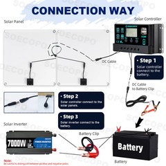 Complete 7000W Off-Grid Solar Kit 7000W Inverter 2pcs 300W Solar Panels 110V