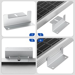 16 Solar Panel Z Mounting Brackets With Stainless Steel Fixings For RV Camp Roof