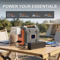 300W Portable Power Station 280Wh Solar Generator Camping RV Backup Battery Bank