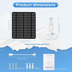 Solar Panel for Ring Camera(2Nd Generation), 2 Pack 5W Solar Panel with 10FT/3M