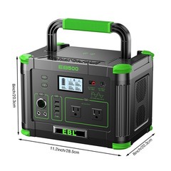 500W 519Wh Portable Power Station Solar Generator Camping RV Backup Battery Bank