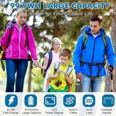 Portable 27,000mAh Power Station – High-Speed Charging for Campers & Travelers
