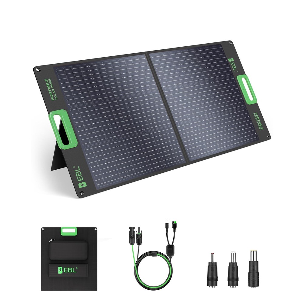 EBL 100W Portable Solar Panel for Power Station, 18V Foldable Solar Charger f…