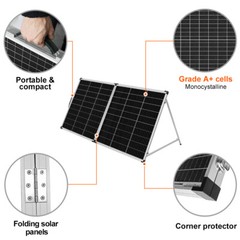 Dokio 100W 160W 200W 12V Suitcase Portable Solar Panel Kit For RV Boat Camping