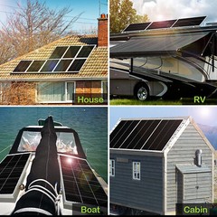 100W Solar Panel 12V PV Watt Monocrystalline Power Charger for RV Home Rooftop