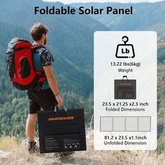 MHPOWOS Folding Solar Panel 110W 220W for ECOFLOW Portable Power Station DELTA 3