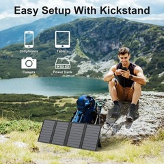 MHPOWOS Solar Portable Charger 60W USB C Solar Panel for Anker Power Station