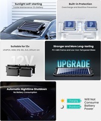 Upgraded 7.5W Portable Solar Battery Charger – Waterproof Trickle Maintainer
