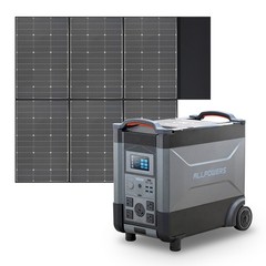 ALLPOWERS 4000W 3456Wh LiFePO4 Portable Power Station with 600W solar panel