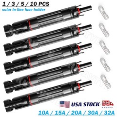 1~10PCS Solar Fuse PV Connectors Waterproof in-line Fuse Holder 10/15/20/30/32A