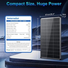 2-PACK 200W Bifacial Mono PV 12V N-Type Van Cabin Off-Grid energy battery System