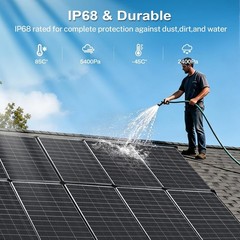 2-PACK 200W Bifacial Solar Panel 12V N-Type Mono PV RV Home Off-Grid Battery
