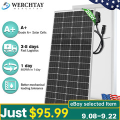 12V Solar Panel 200W Kit Home Battery Power Solar System Off-Grid RV Boat Campin