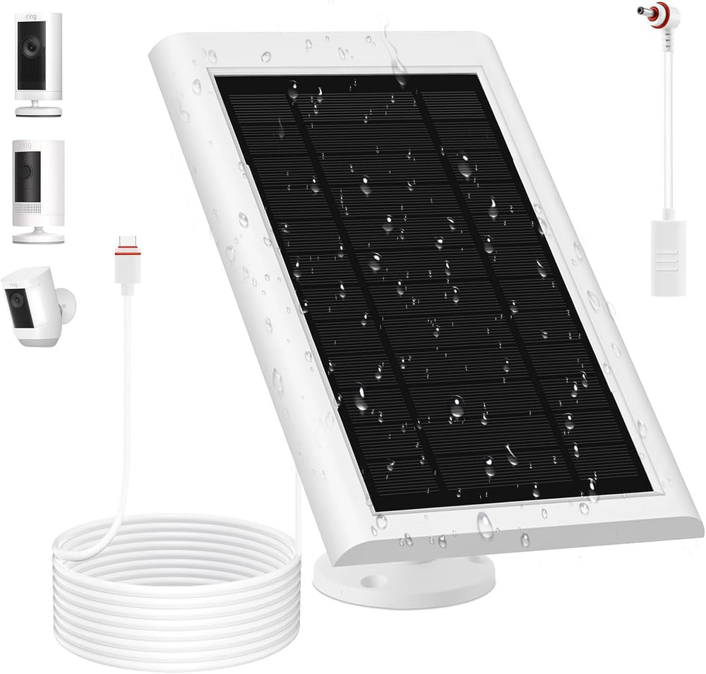 Solar Panel for Ring Camera(2Nd Generation) Dustproof Waterproof 5W Solar Panel