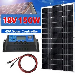 150W Portable Mono Solar Panel Kit With USB For Phone/Power staion/RV/Camping US