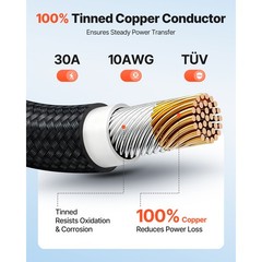 Uimoso 50FT Solar Panel Extension Cable 10AWG Wire with Retardant Connectors