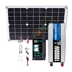10000W 110V Power Inverter Solar Generator With 500W Solar Panel Home Complete