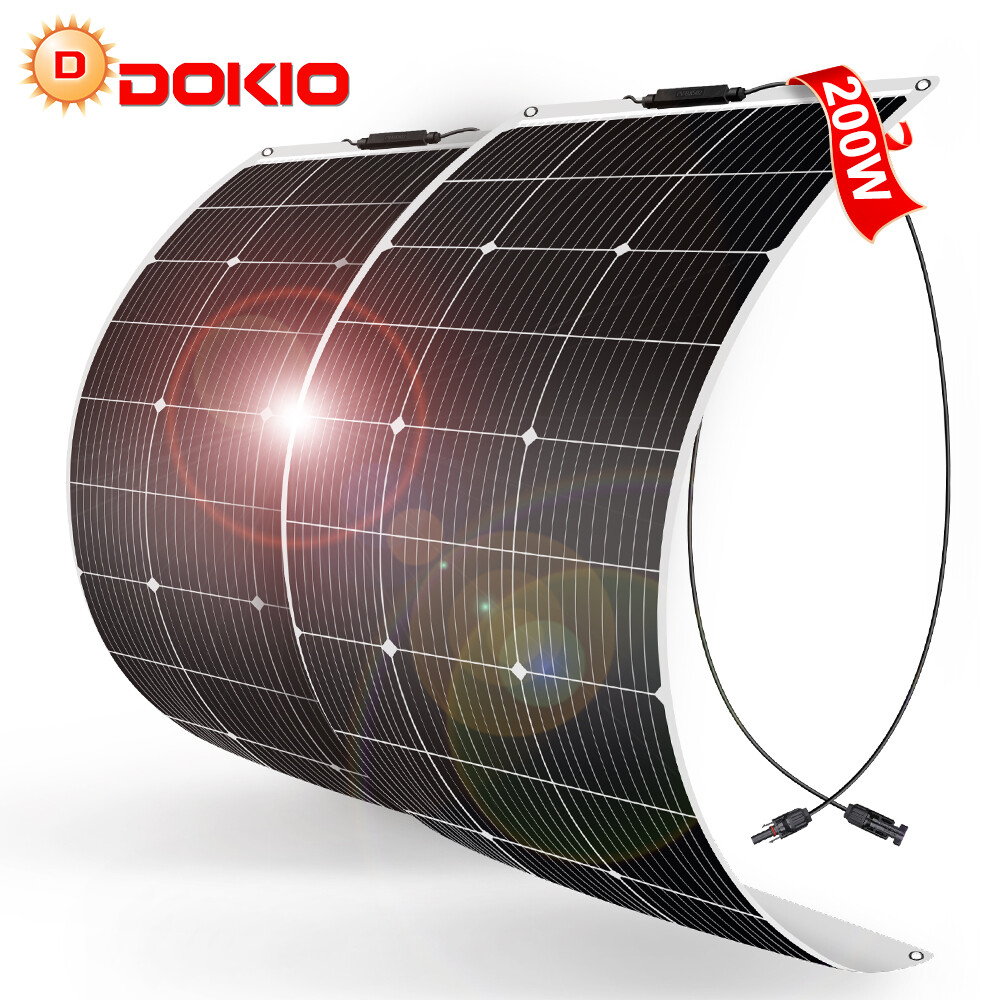 200W Mono Flexible Solar Panel for Off-Grid Living & Outdoor Power – Waterproof