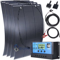 100W 200W 400W Mono Solar Panel 12V Ultra Thin Power Charger RV Home Off-Grid