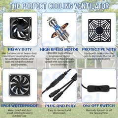Solar Panel Fan Kit 30W IP57 Waterproof for Outside Small Chicken Coops