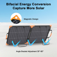 100W Solar Panel Bifacial IP68 Waterproof High Efficiency Off-Grid for Marine