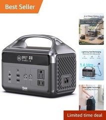 Portable Power Station 192Wh – 300W Pure Sine Wave Solar Generator for Outdoor