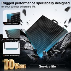 DOKIO Solar Suitcase 100W Portable Foldable Solar Panel 18v Monocrystalline 2…