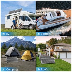 Werchtay 100Watt Bifacial 2Pack Solar Panel 12V Mono Home PV Power Off-Grid Boat