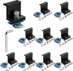 10Pcs Solar Panel End Clamp for Standard Unistrut, Aluminum 1.57″ Solar Panel Br