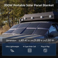 Renogy 200W N-Type Portable Solar Panel Blanket Off-Grid Certified Refurbished