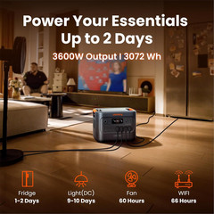 Jackery Homepower 3000 Portable Power Station with 2X 200W Solar Panels, 3600W (