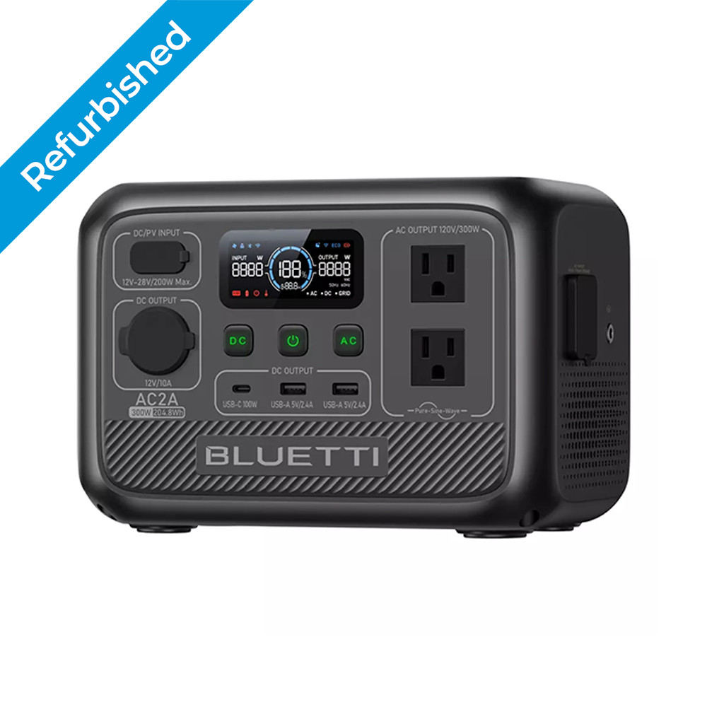 BLUETTI AC2A 300W 204Wh Portable Power Station Solar Generator For Trip Renew