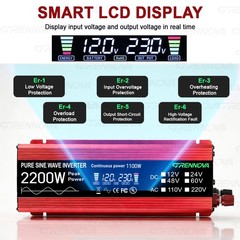 Grennova 2200W All-in-One Solar System Real Pure Sine 12V To110V/220V Power Inve