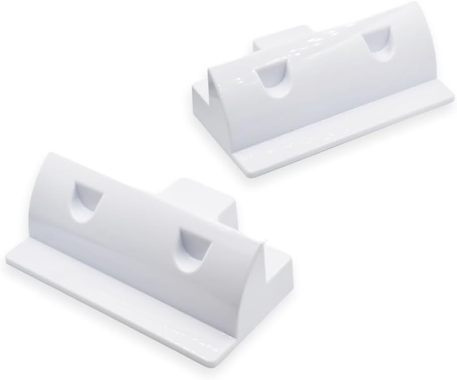 2-Pack White PC No-Drill Solar Panel Corner Mounting Brackets, RV Boat Van Roof