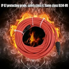 10 AWG Solar Panel Extension Cable PV Wire Solar Connectors Pair Black Red 6mm²