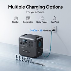 BLUETTI AC180 1800W 1152Wh Solar Portable Power Station LFP for Outdoors