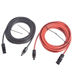 1 Pair 10AWG 25 Feet Black + Red Solar Panel Extension Cable Wire Connector