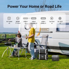 Power Station x2 4600W 2764Wh w/ Parallel Connector LFP Battery for Home Outdoor