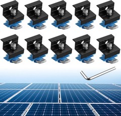 10pcs Solar Panel End Clamp for Standard Unistrut, Aluminum 30mm/35mm Solar P…