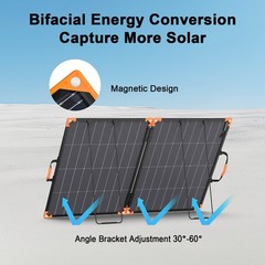 Bifacial Solar Panel 100 200 watt IP68 for BLUETTI Portable Power Station AC180
