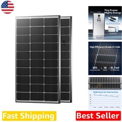100W Solar Panel 23% Efficiency Rigid Monocrystalline PV Module RV/Boat