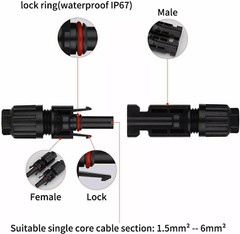 10/20/50/100/200 Pairs Male Female Solar Cable Connectors For DIY Solar Panel US