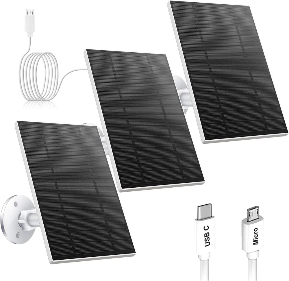 5W Solar Panel, Solar Panel with Micro USB & USB-C Port for DC 5V Outdoor