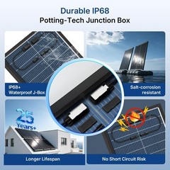 Bifacial 2Pack 100W Monocrystalline Solar Panel 18V 18BB N-Type PV Home Battery