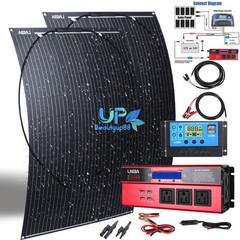 Solar Panel Kit 5000W Power Inverter Solar Generator RV Home 110V Grid System