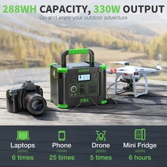 330W 288.6WH EBL Portable Power Station Solar Generator Home Camping All-Round