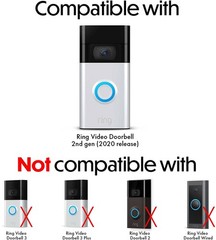 Wasserstein Solar Charger Mount for Ring Video Doorbell 1 (2nd Gen 2020 Release)