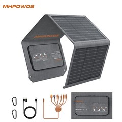 40 80 120 watt Portable Solar Panel Charger with PD3.0 USB-C QC3.0 USB-A Outputs